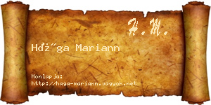 Hága Mariann névjegykártya